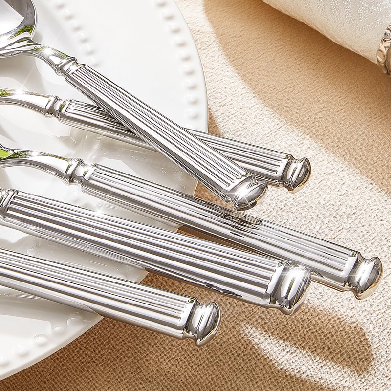 KINGSTONE Silverware Set, 5-Piece 18/10 Stainless Steel Flatware Set -