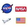 4 Pcs Patch Set (Space Shuttle, US Flag Patch) Sew