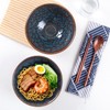 HOKELER Ceramic Japanese Ramen Bowl Set, 2 Sets Asian Pho