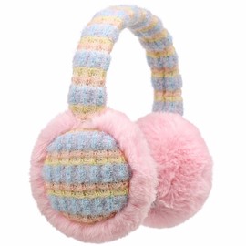 Soxbang Kids Ear Muffs, Fluffy, Fleece-Lined, Knit, Earmuffs, For Kids, Unisex, Ear Warmers, Commuting to Work or School, Cold Protection, Adjustable, Free size