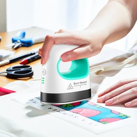 Mefine Mini Heat Press Heat Press Machine DIY Hot Press with 3 Heat Settings Portable Heat Press Machine Printing Machine for T-Shirts, Hats, Shoes Bags (Green & White)