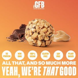 The GFB Dark Chocolate Peanut Butter Protein Bites - Gluten Free Protein Balls - Non GMO, Soy Free, Vegan - Snack Size Plant Based Energy Balls, 4 oz (1 Count)