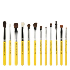 Bdellium Tools Professional Makeup Brush Travel Series - Eyes 12pc. Brush Set with Roll-Up Pouch