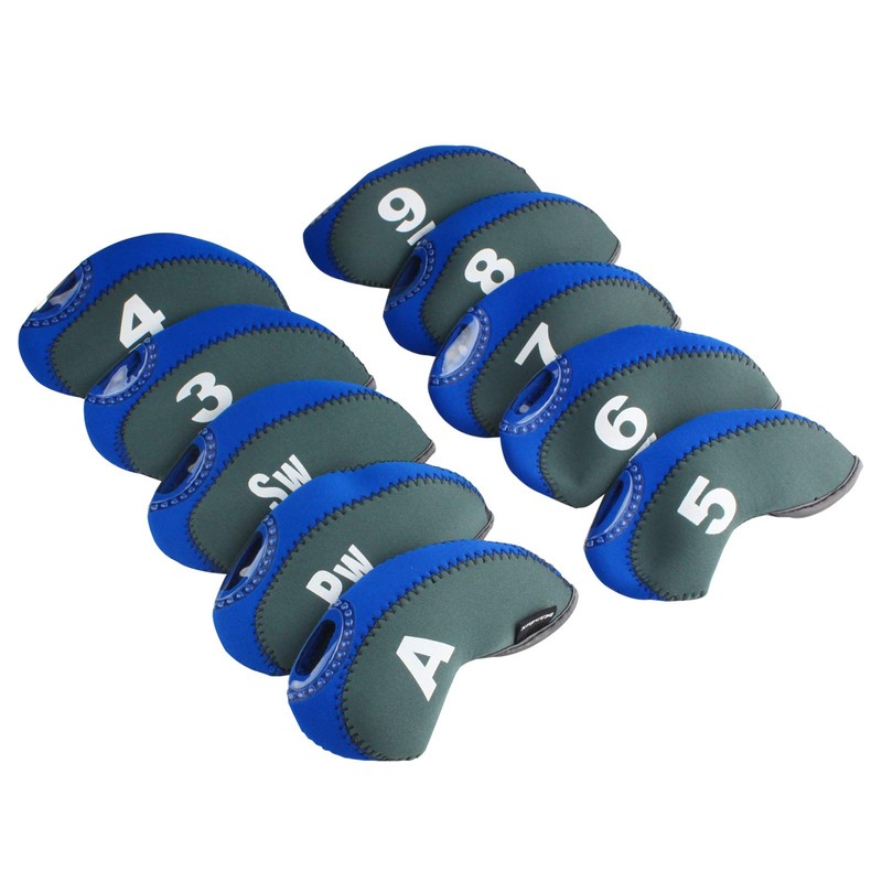 Andux Print Number Golf Iron Club Head Covers with Transparent