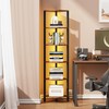 TUTOTAK Corner Shelf with LED Light, 6-Tier Corner Bookshelf for