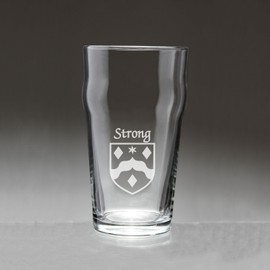 Strong Irish Coat of Arms Pub Glasses - Set of 4 (Sand Etched)
