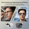 Fecoul Smart AI Glasses with 164 Languages Translator, Photochromic, Gold