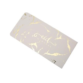 Eid Mubarak Money Wallets Envelopes - Eidi Gift Gold Foiled - Pack of 10 (White & Gold Marble with Foil)