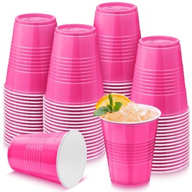 Kochorie 50 Pack Hot Pink Disposable Plastic Cups 12 Ounce Drinking Party Cups Bulk Party Cups for Wedding Birthday Graduation Christmas Parties, Picnics Events