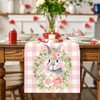 TELAIN Table Runner Easter with Bunny Motif, 13x72 Inch, High