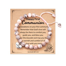 FYUKISS First Communion Gifts for Girls, First 1st Holy Communion Gifts for Girls Catholic Communion Jewelry Bracelets for Girls with Message Card