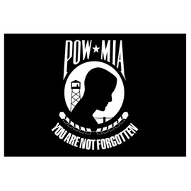 Rogue River Tactical Veteran POW MIA Black Flag Patriotic Military Auto Car Decal Window Bumper Sticker (10x6" Large)