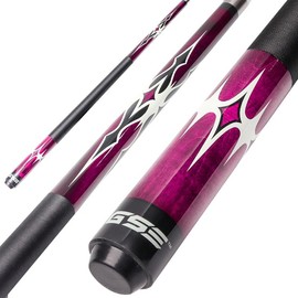 GSE GAMES&SPORT EXPERT 58" 2-Piece Canadian Maple Portable Carrying Billiard Pool Cue Stick (Purple) - Weight: 20oz