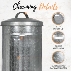 Autumn Alley Farmhouse Galvanized Metal Free Standing Toilet Paper Holder Organizer Stand Canister with Lid – Fits 3 Mega Rolls, Rustic Enclosed Toilet Storage Stand