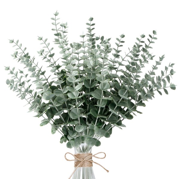 Sggvecsy 36pcs Eucalyptus Stems Decor Artificial Eucalyptus Leaves Faux Eucalyptus