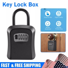 Unbranded Key Lock Box 4-Digit Combination Lockbox Waterproof Key Safe Security Storage