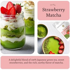 Ancient Roots Té Verde Matcha Fresa En Polvo - Todo Natural, Sin Azúcar Agregado, Relleno De Antioxidantes (25 Porciones)