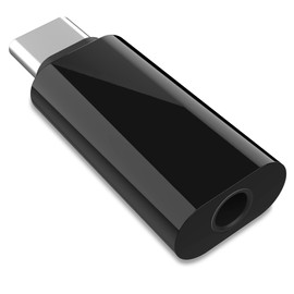 sovunis USB C to 3.5mm Hi-Res Audio Adapter Type C Male to Female Aux Jack Stereo Earphone Headphone Dongle Adapter Converter for USB C Devices - Black