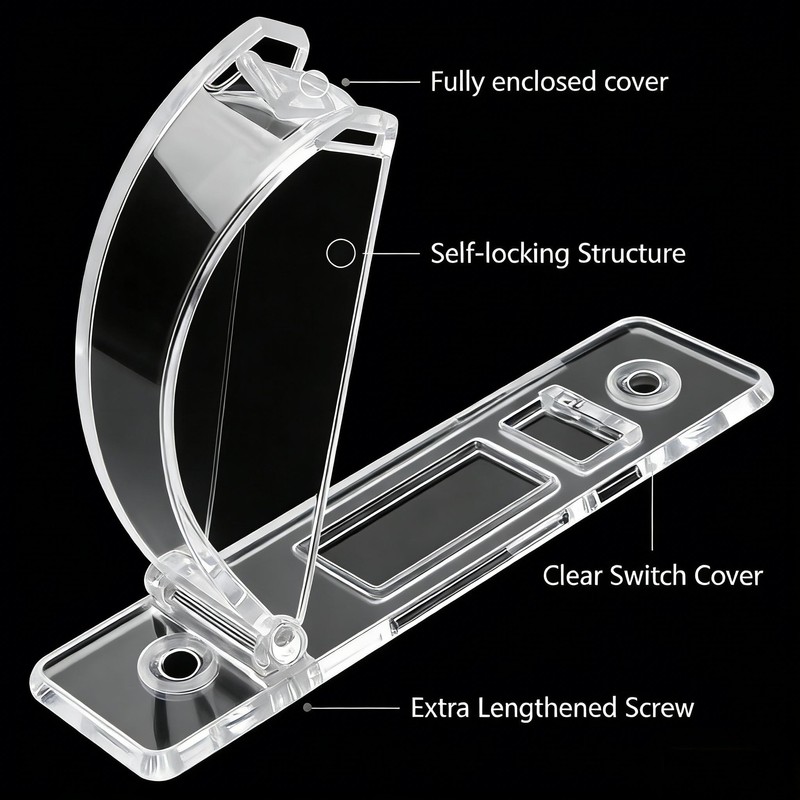 ZEFTV 2 Pack Toggle Light Switch Cover Guard Child Proof