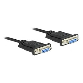 Delock Serial Cable RS-232 Sub-D9 Female to Female Null Modem with 10m