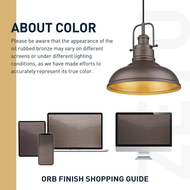 zeyu Farmhouse Pendant Light, 1-Light Industrial Hanging Light Fixture 11-inch,