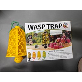 2 Pack 2025 Wasp Traps Outdoor Hanging Sticky Carpenter Bee and Hornet Catcher Yellow Jacket Trap 8 Sticky Boards (Yellow)