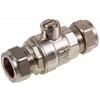 Pack of 2 Chrome Plated 15mm Full Flow Bore Isolating Isolation Valve Heavy Pattern Compression Joint