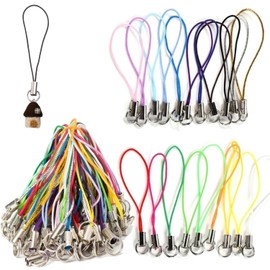 100-Piece Multicolor Phone Charm String Set with Lobster Clasps for DIY Crafts, Jewelry, and Accessories - Durable Nylon Lanyards