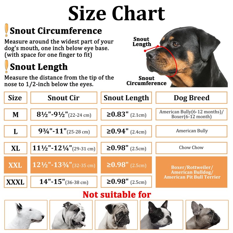 Mayerzon Pitbull Muzzle, Soft Muzzle for American Bully Bulldog Boxers