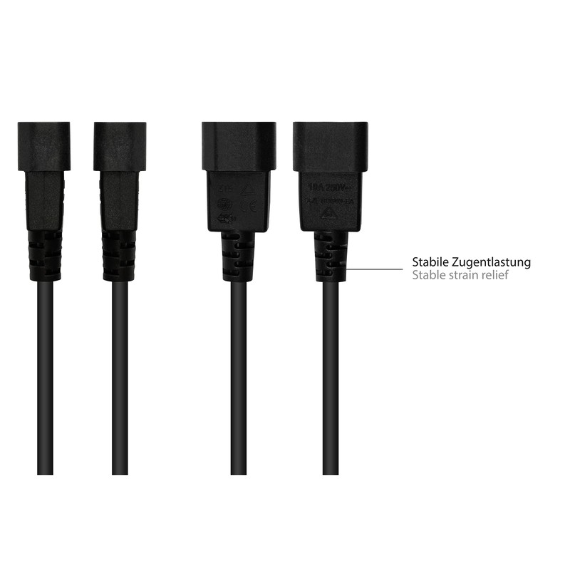 Good Connections P1450-S020 2m C14 (Straight) to C15 (Straight) IEC
