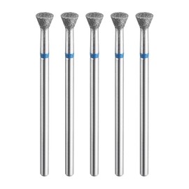 HARFINGTON 5pcs 120-140 Grits Diamond Grinding Bit 2.3mm Ball Head 2.35mm Shank 2.3mm Length Stone Sanding Drill Bits Rotary Tool for Ceramic Glass Nails Grinding Polishing