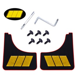 UpAuto Car Mud Flaps Screw and Clips Universal Rubber Mudguard Soft No Collision Splash Guards (2pcs, Yellow)