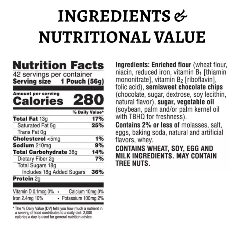 PRIME GRADE Famous Amos Chocolate Chip Cookies, 42ct of 2oz