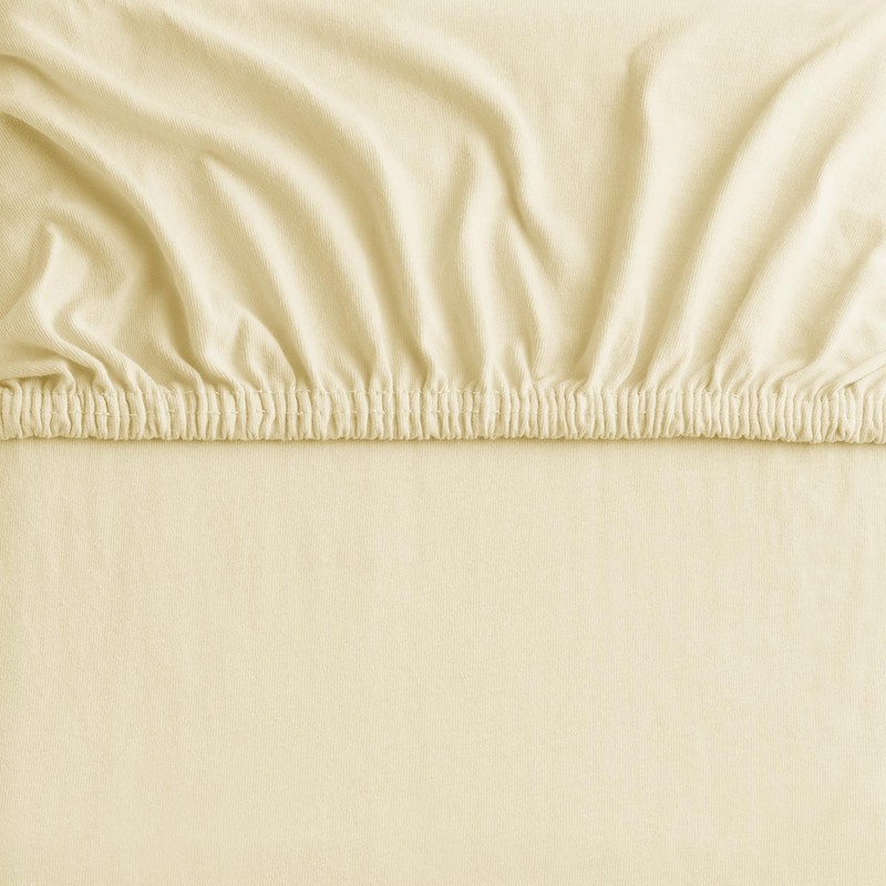 DecoKing Fitted Sheet Double Cotton Jersey Boxspring, Amber Collection, 120x200-140x200