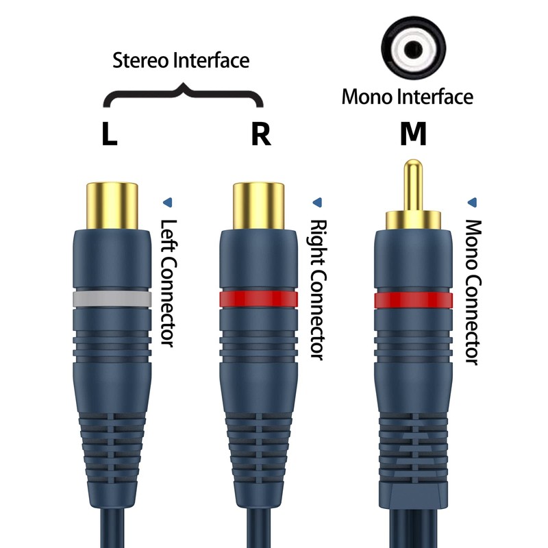 DteeDck RCA Splitter 1 Male 2 Female 2 Pack, RCA