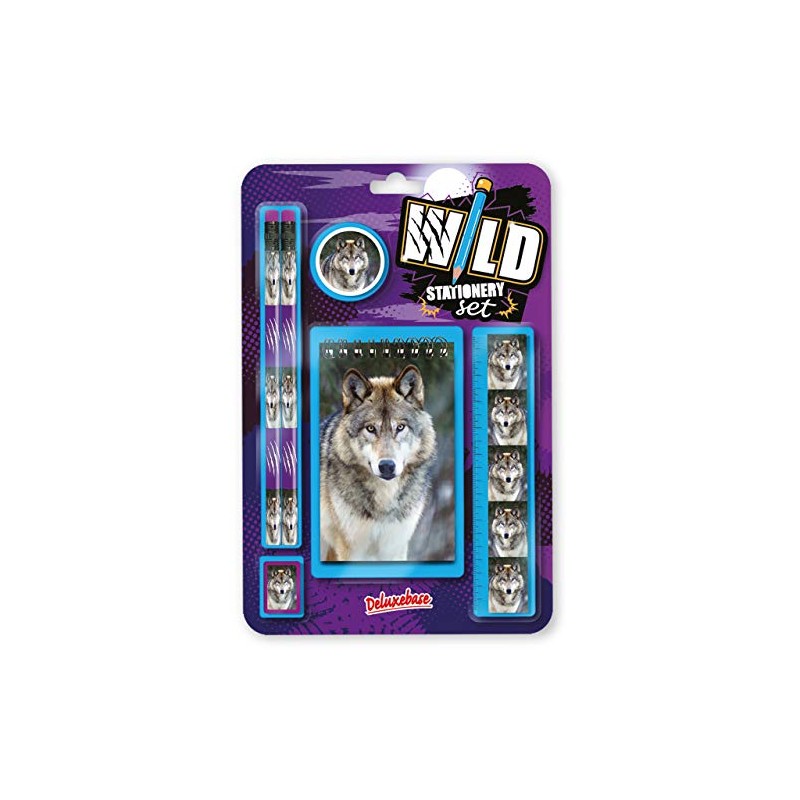 Wild Stationery Set - Wolf from Deluxebase. These cool school