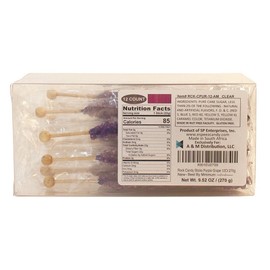 Extra Large Rock Candy Sticks: 12 Grape Lollipop - Purple Rock Candy Sticks - Individually Wrapped - Espeez Rock Candy Sticks for Candy Buffet, Birthdays, Weddings, Receptions, Bridal and Baby Showers