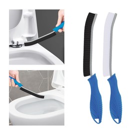 TQRR Toilet Brush, 2 Pcs Bathroom Cleaning Brush, Toilet Scrubber, Deep Toilet Bowl Brush with Hanging Hole, Multifunctional Gap Cleaning Brush, Bristles for Kitchen Sinks, Tub,Shower (2, Navy Blue)