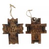 Set Of 4 Rustic Christian Bible Verses Faux Wood Christmas