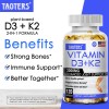 Taoters K2d3 120 Cápsulas, Vitamina D3, K2, Sin Sabor