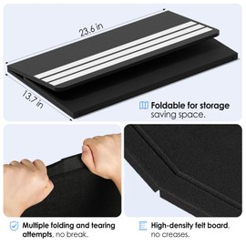 MaxGear Large Bulletin Board 36" x 24", Foldable Felt Board Vision Board Supplies, Cork Board for Office, Home, School, Small Pin Boards for Walls Decorative Display Board Black