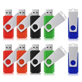 32GB USB Stick 10 Pack, TOPESEL 32GB USB 3.0 Drive Flash Drive Swivel Thumb Drive Memory Stick Bulk Jump Drive Zip Drive (10Pack,Colorful)