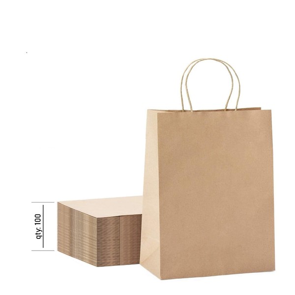 10x13 Kraft Paper Bags 100 pc 10x5x13 Kraft Paper Bags Brown Paper Bags Brown Gift Bags Kraft Shopping Bags Kraft Retail Bags Paper Gift Recycled Paper Bags Kraft Paper Bags with Handles Bulk (100)