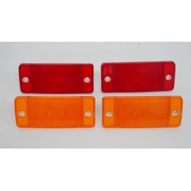 TOP QUALITY SIDE MARKER LIGHT LENS SET - 1970-1972 FORD ECONOLINE VAN - RED AND AMBER