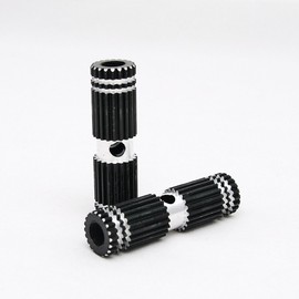 QQ Studio 1 Pair of Premium Mini Black Aluminum Alloy Kid-Sized Foot Pegs Fits Most Standard BMX Trick Mountain Bikes (2.67in Long, 0.35in Diameter Hole, 0.75in Wide)