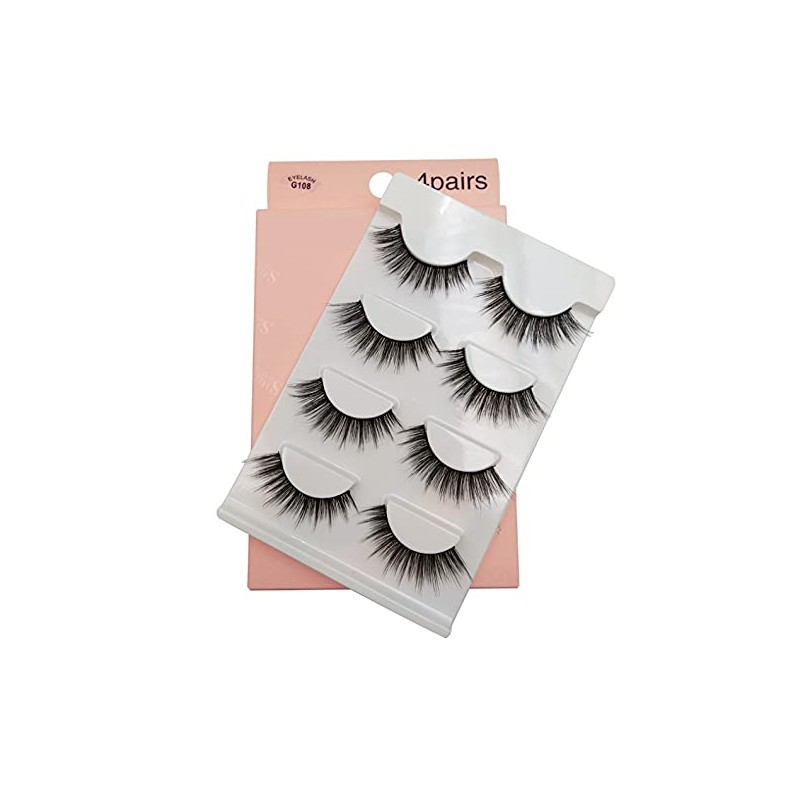 4 Pairs 3D Mink Eyelashes Makeup Natural False Eyelashes Long