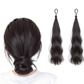 XUZOO Hair Extension 8 Abando Type Extensions Twin Wig Point Wig, Colorful, Ponioteiru Wig, Extension, Hair Extension, Dance, Recitals, Set of 2 (Black)