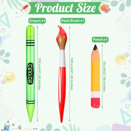 Glimin 3 Pcs Inflatable Crayons Balloons Decoration Set Giant Large Crayons Pencils Paint Brush Hanging Inflatable Decor for Garden Room Birthday Back to School Party Decorations, 3 Designs(Vibrant)