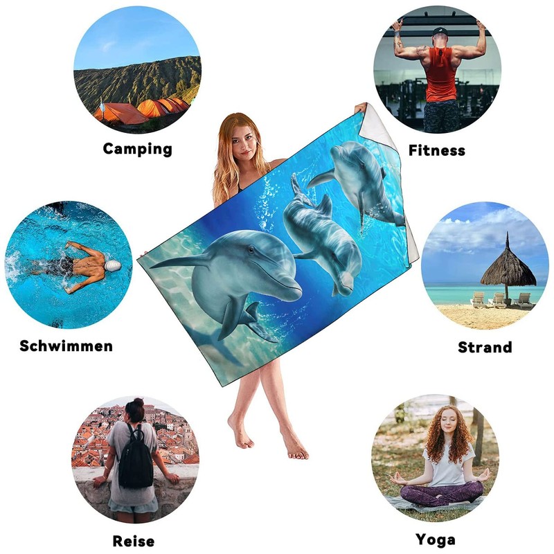 Zomer Beach Towel Large 90 x 180 cm Quick-Drying Microfibre