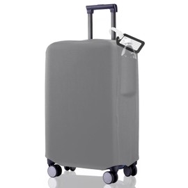 RainVillage Travel Luggage Cover Suitcase Protector Scratch-Resistant Fit 19-31 Inch Suitcase With Pocket, Not Included Suitcase (Slate Gray_Pocket, 2XL(30-31inch))